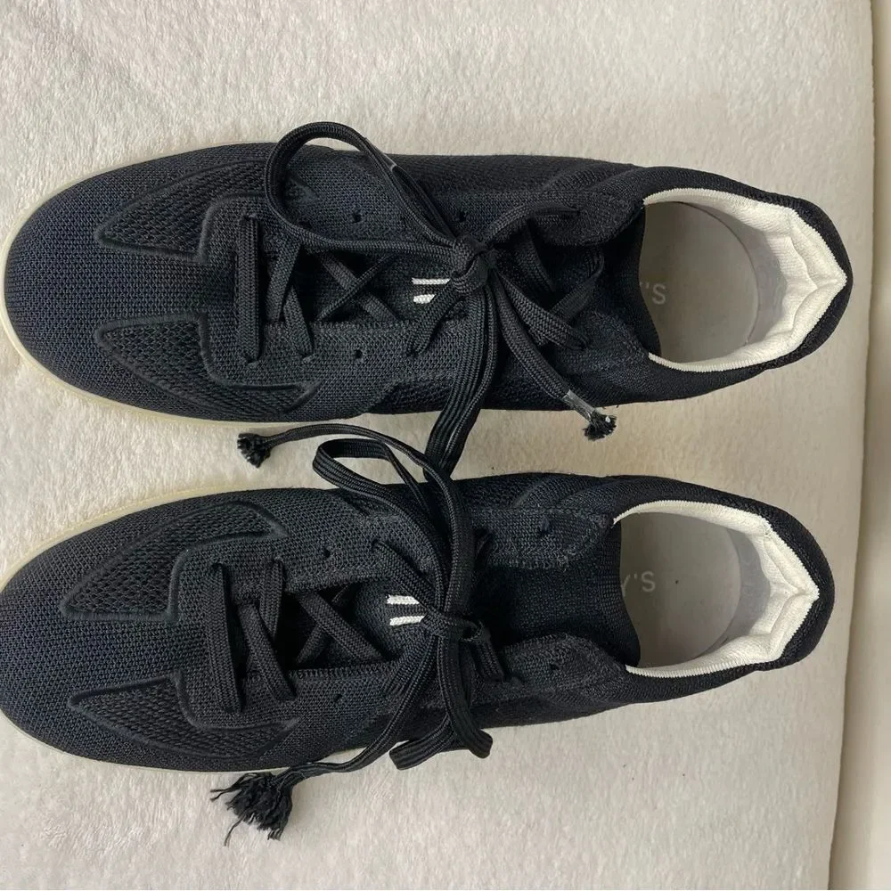 Rothys The RS01 Sneakers Knit Lace Up Low Black Mens Size 10